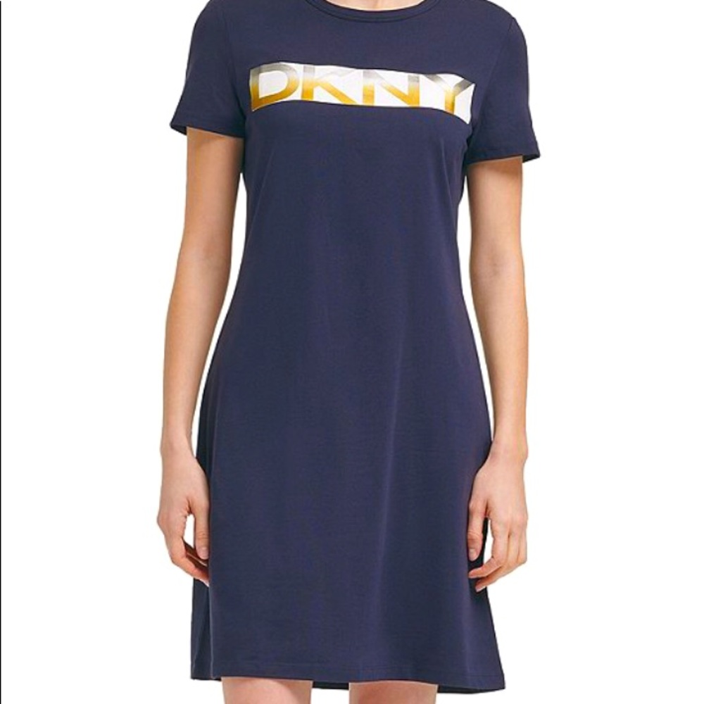 DKNY Logo short sleeve T-shirt dress